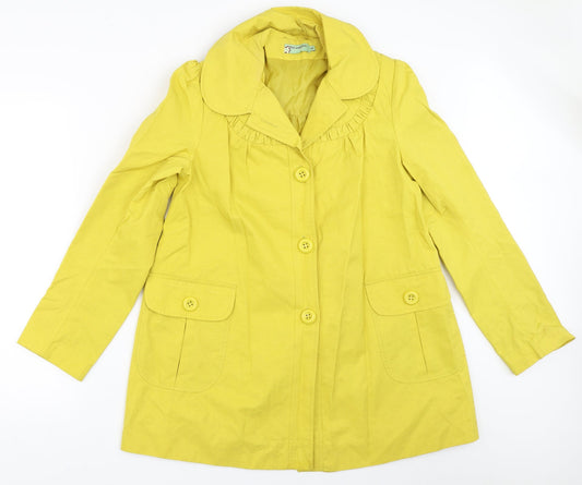 Misbehave Womens Yellow   Overcoat Coat Size 12
