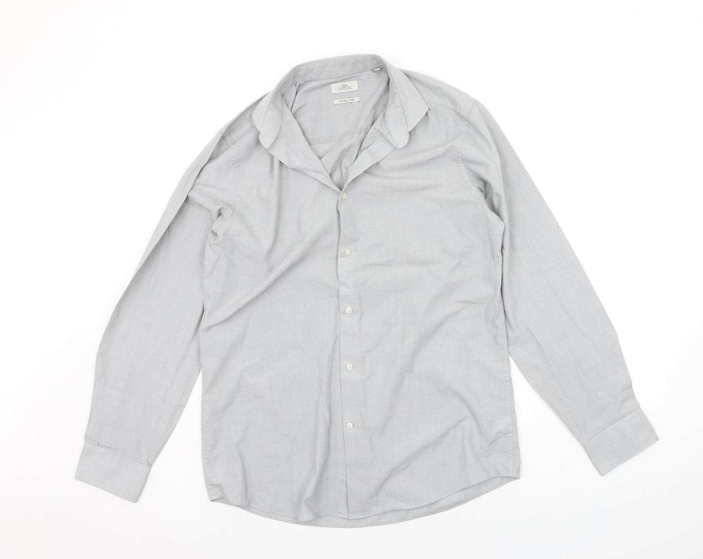 NEXT Mens Grey    Button-Up Size 15.5