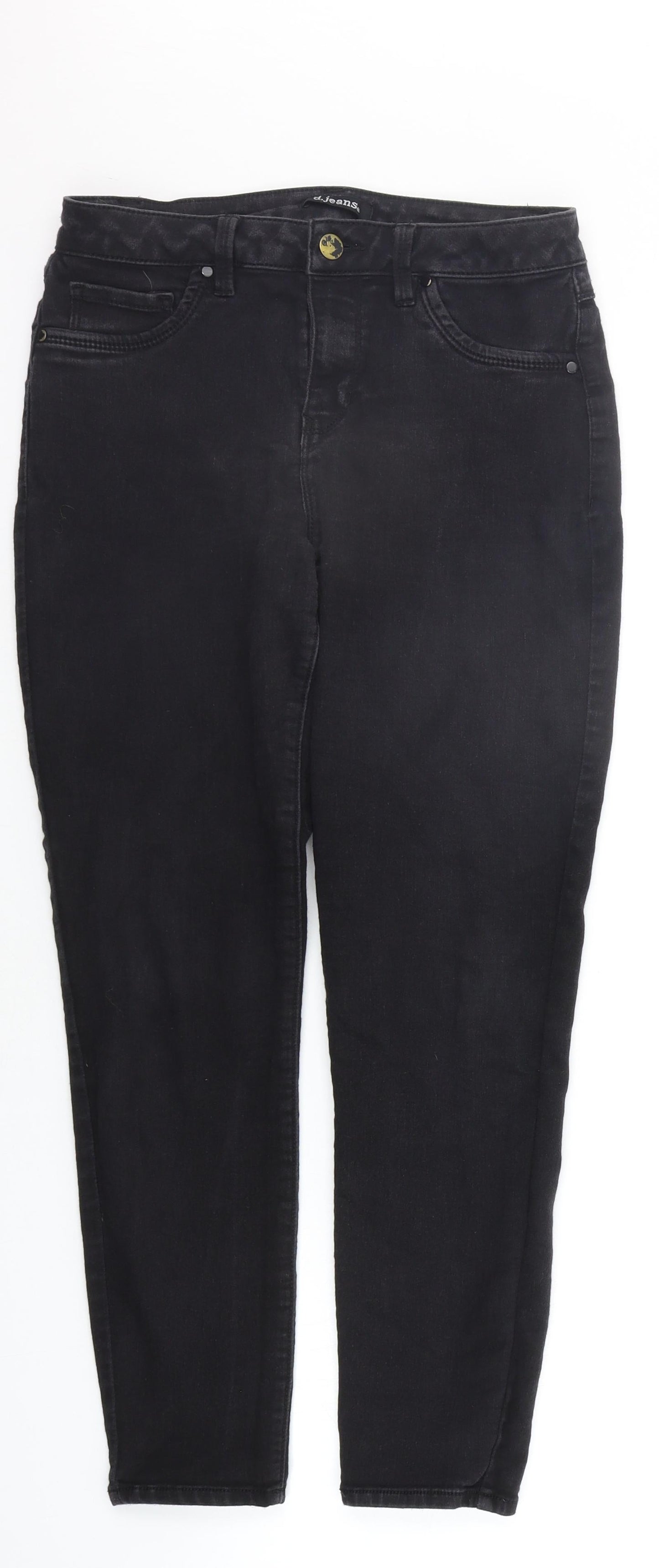 D. Jeans Womens Black   Straight Jeans Size 8 L25 in