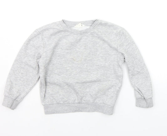 H&M Girls Grey   Pullover Jumper Size 5-6 Years