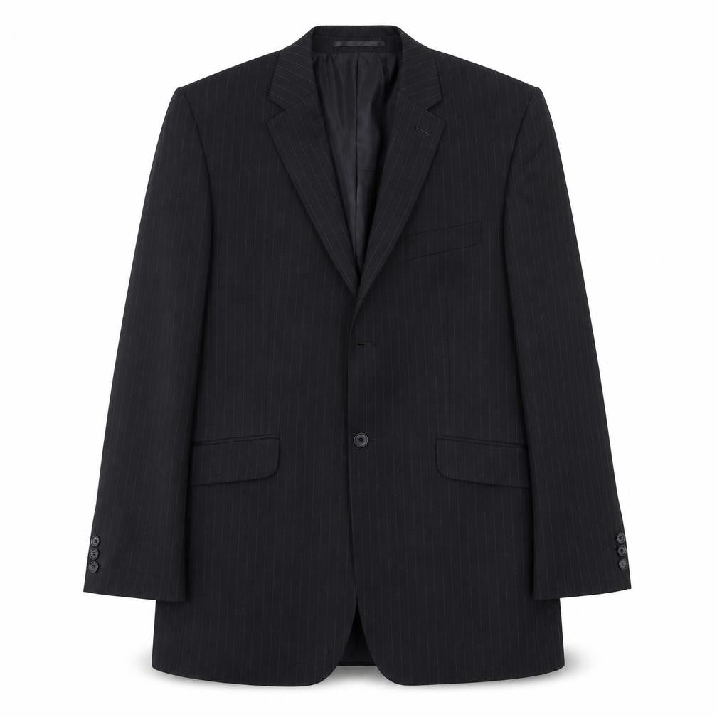 Burton Mens Black Striped  Jacket Suit Jacket Size L