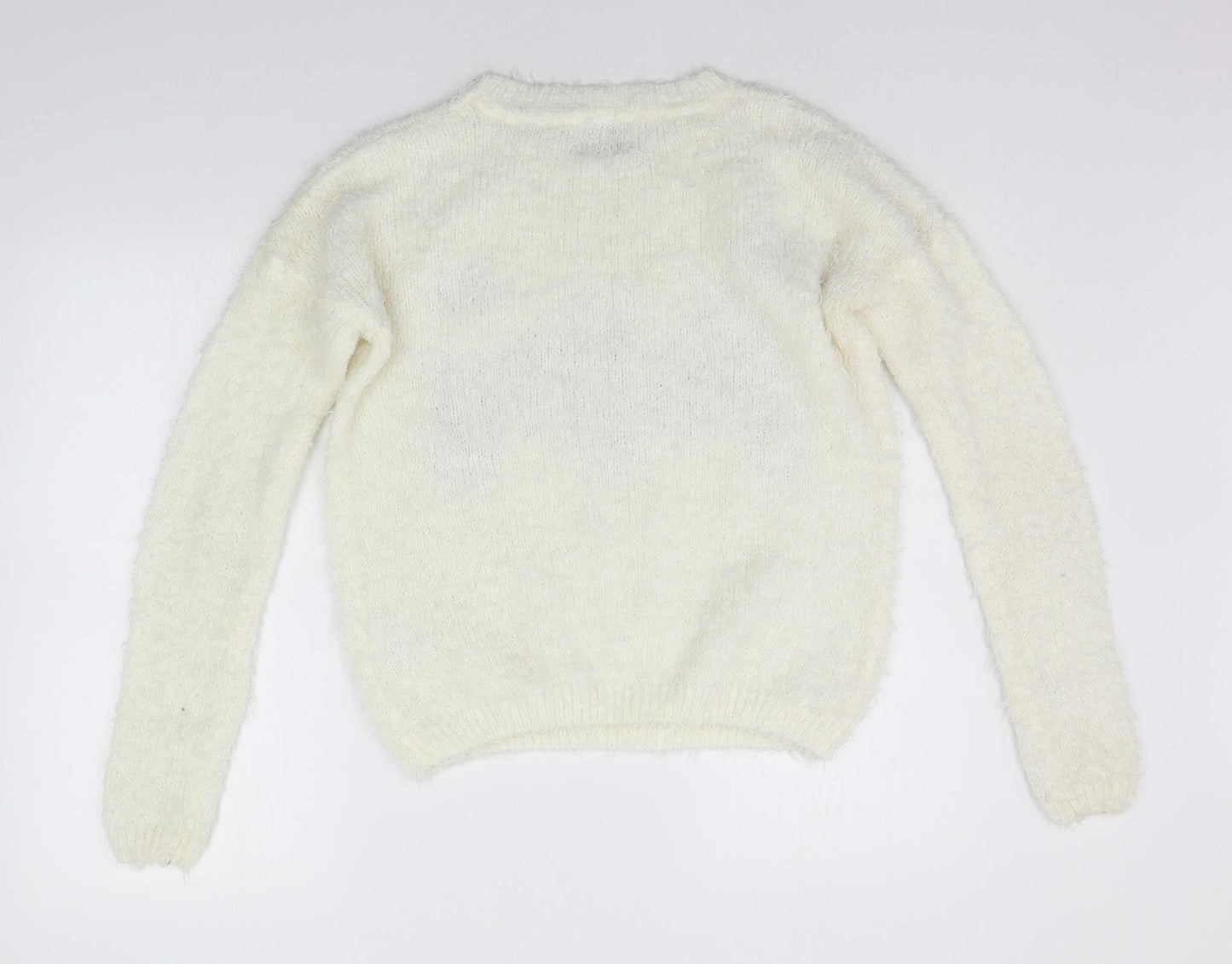 Papaya Womens White   Pullover Jumper Size M