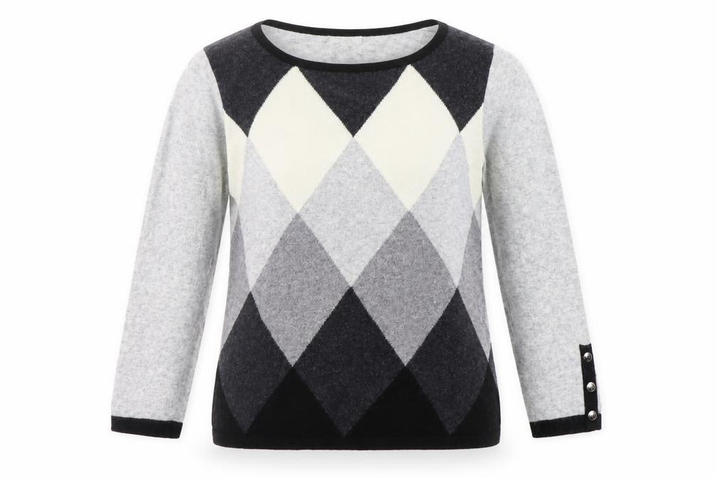 county casual Womens Grey Geometric  Pullover Jumper Size M