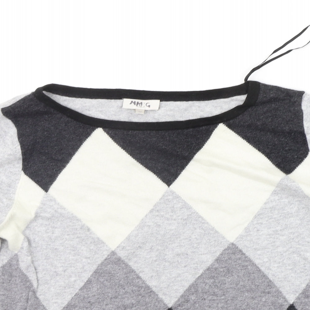 county casual Womens Grey Geometric  Pullover Jumper Size M