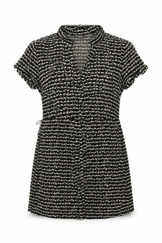 H&M Womens Black   Tunic Button-Up Size 8