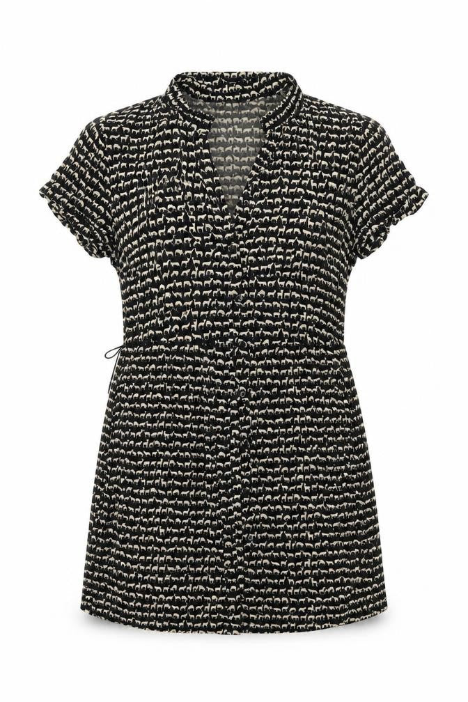 H&M Womens Black   Tunic Button-Up Size 8