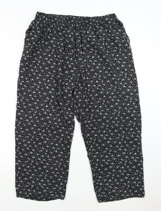 Emma Collection Womens Black Floral  Trousers  Size XL L23 in