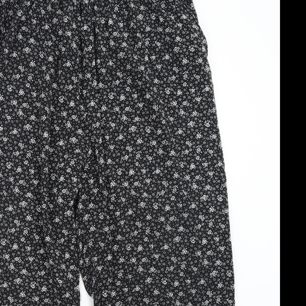Emma Collection Womens Black Floral  Trousers  Size XL L23 in