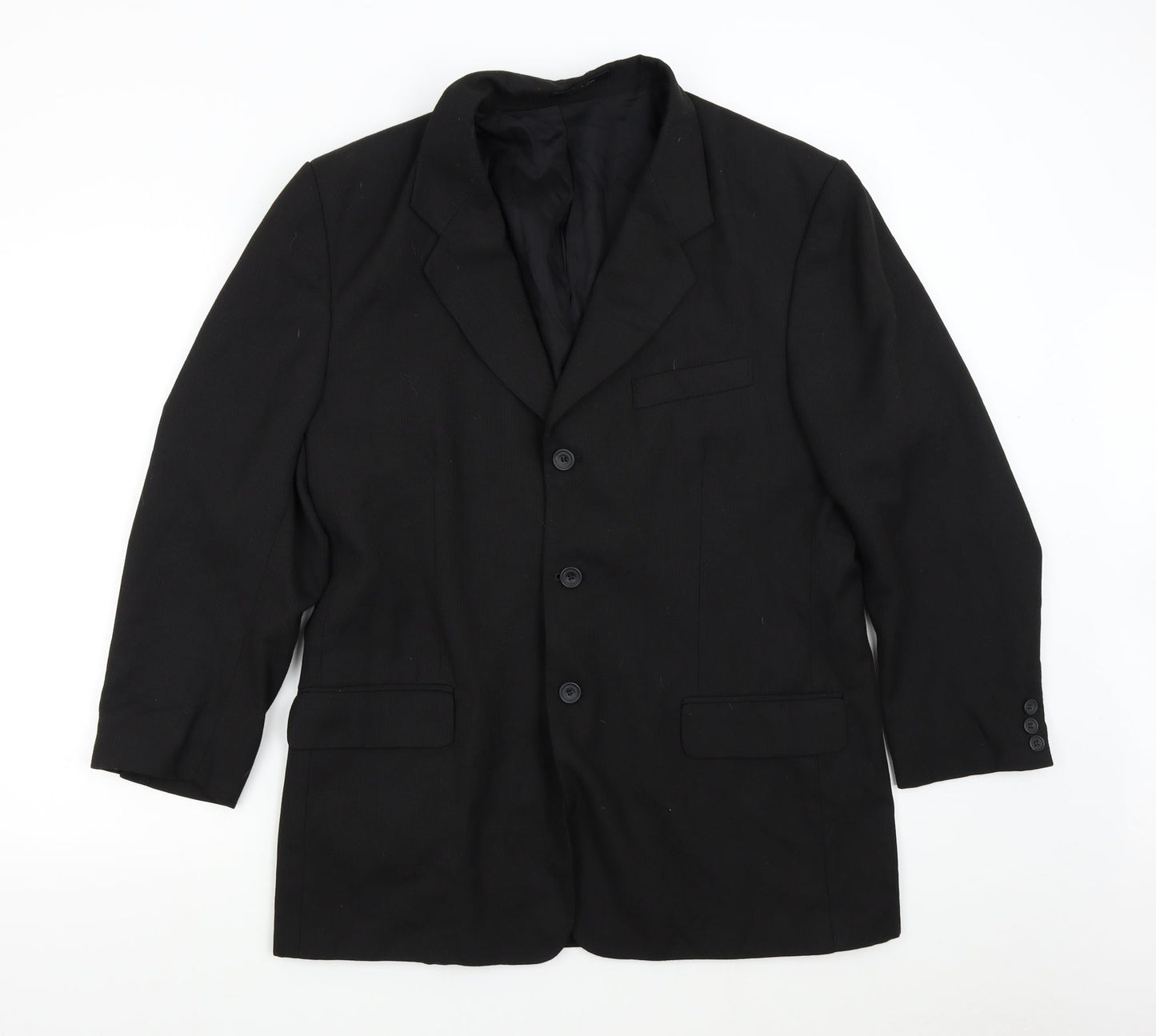 Woods & Gray Mens Black Striped  Jacket Suit Jacket Size 42