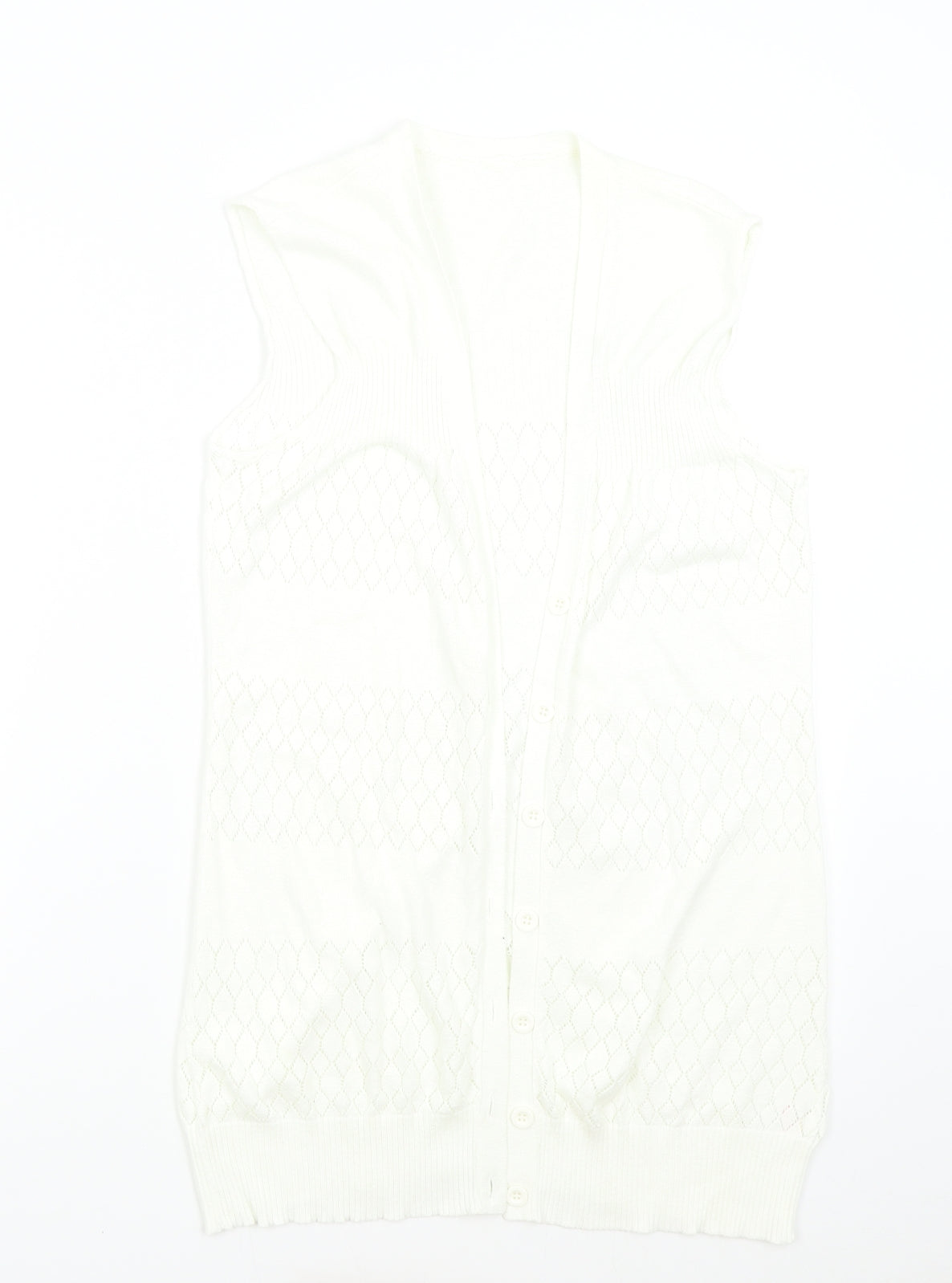 Topshop Womens Ivory  Knit Cardigan Jumper Size 10