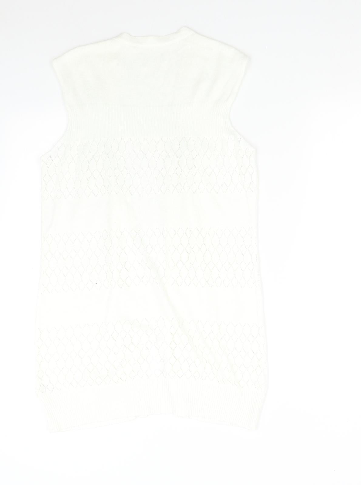 Topshop Womens Ivory  Knit Cardigan Jumper Size 10