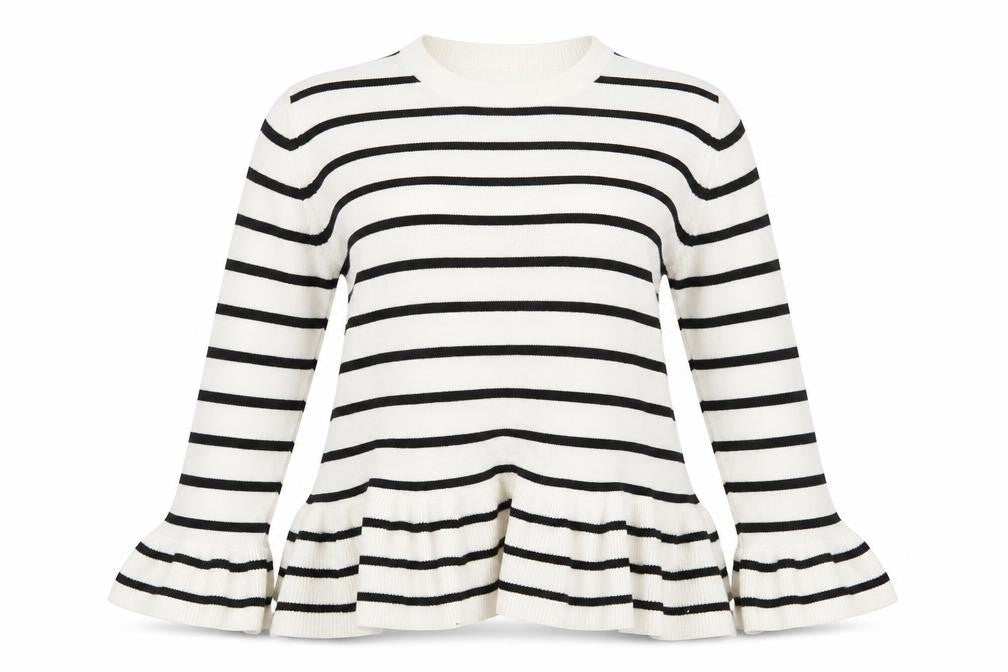 Per Una Womens White Striped  Pullover Jumper Size 14