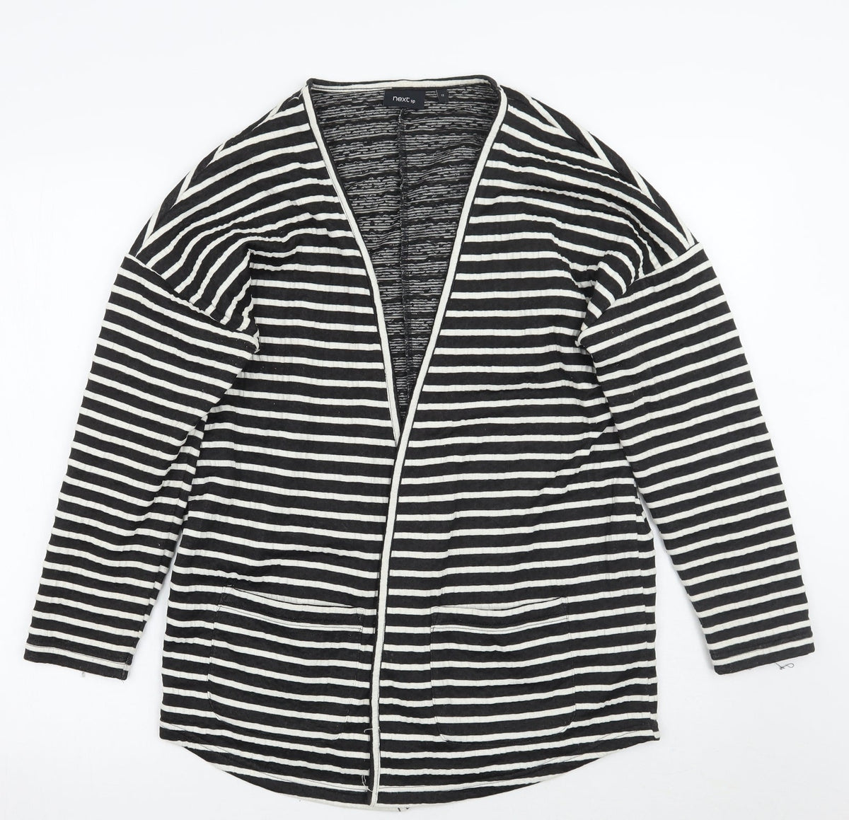 Next Womens Black Striped  Jacket Blazer Size 12