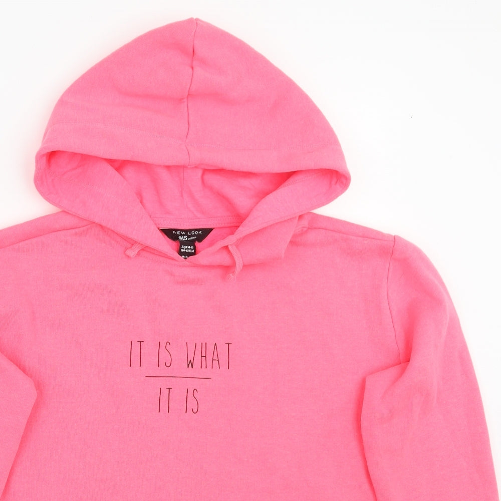 Newlook Girls Pink   Pullover Hoodie Size 14 Years