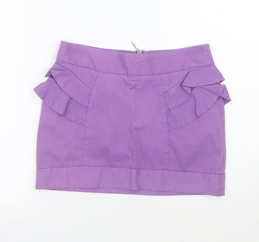 Topshop Womens Purple   A-Line Skirt Size 10