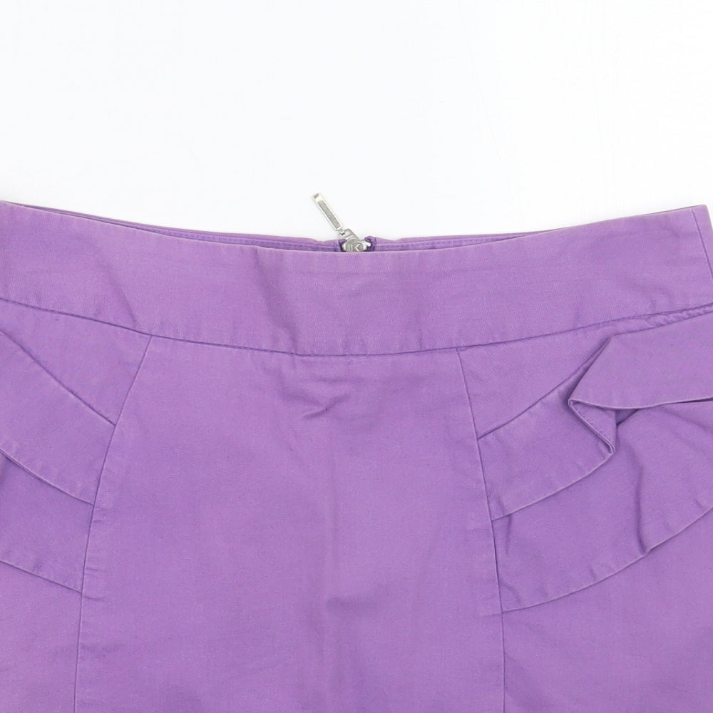 Topshop Womens Purple   A-Line Skirt Size 10