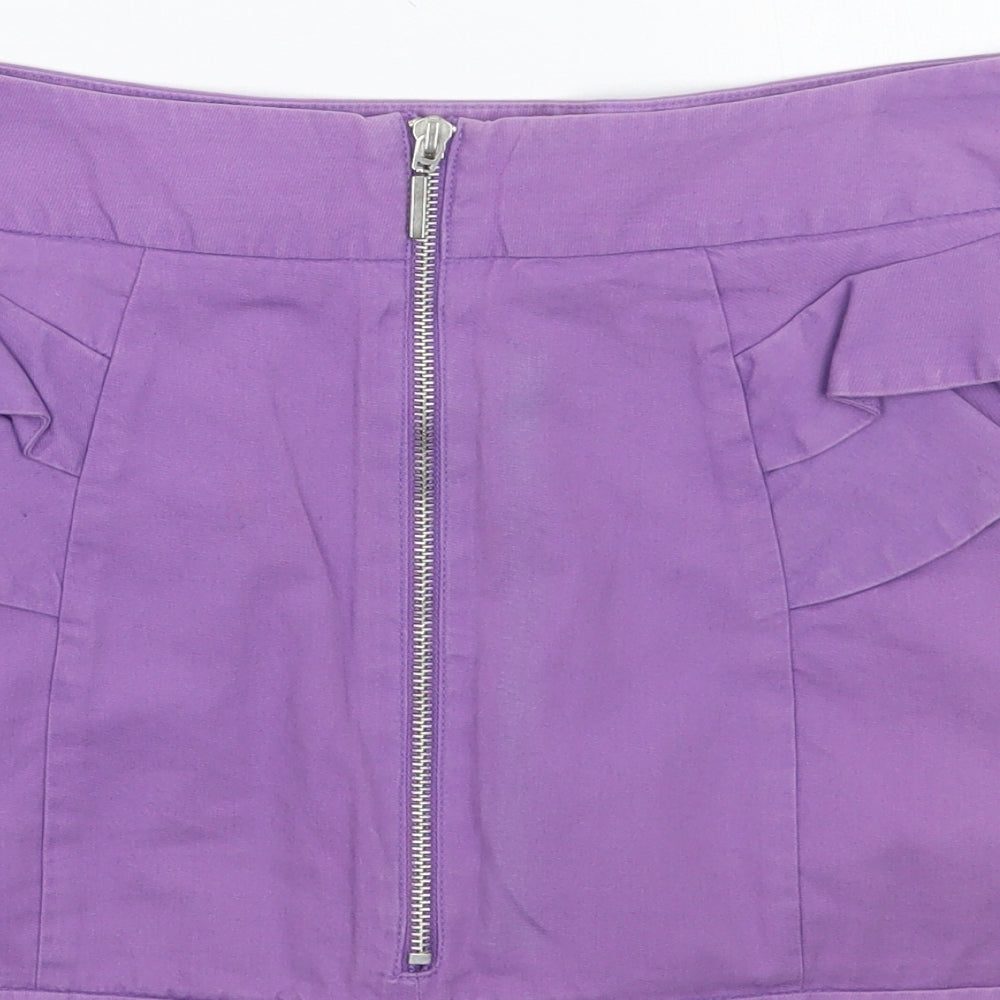 Topshop Womens Purple   A-Line Skirt Size 10