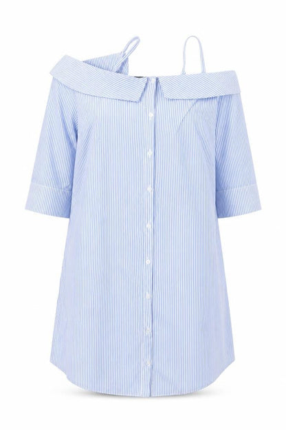 Primark Womens Blue Striped  Basic Button-Up Size 10
