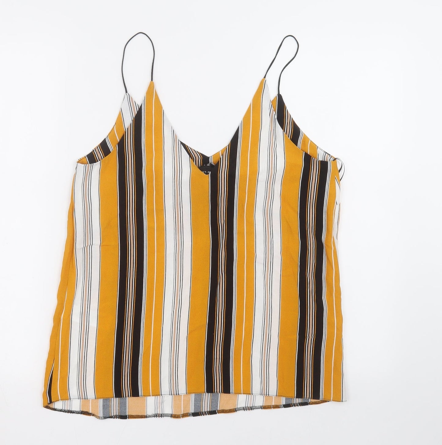 New Look Womens Yellow Striped  Basic Tank Size 8