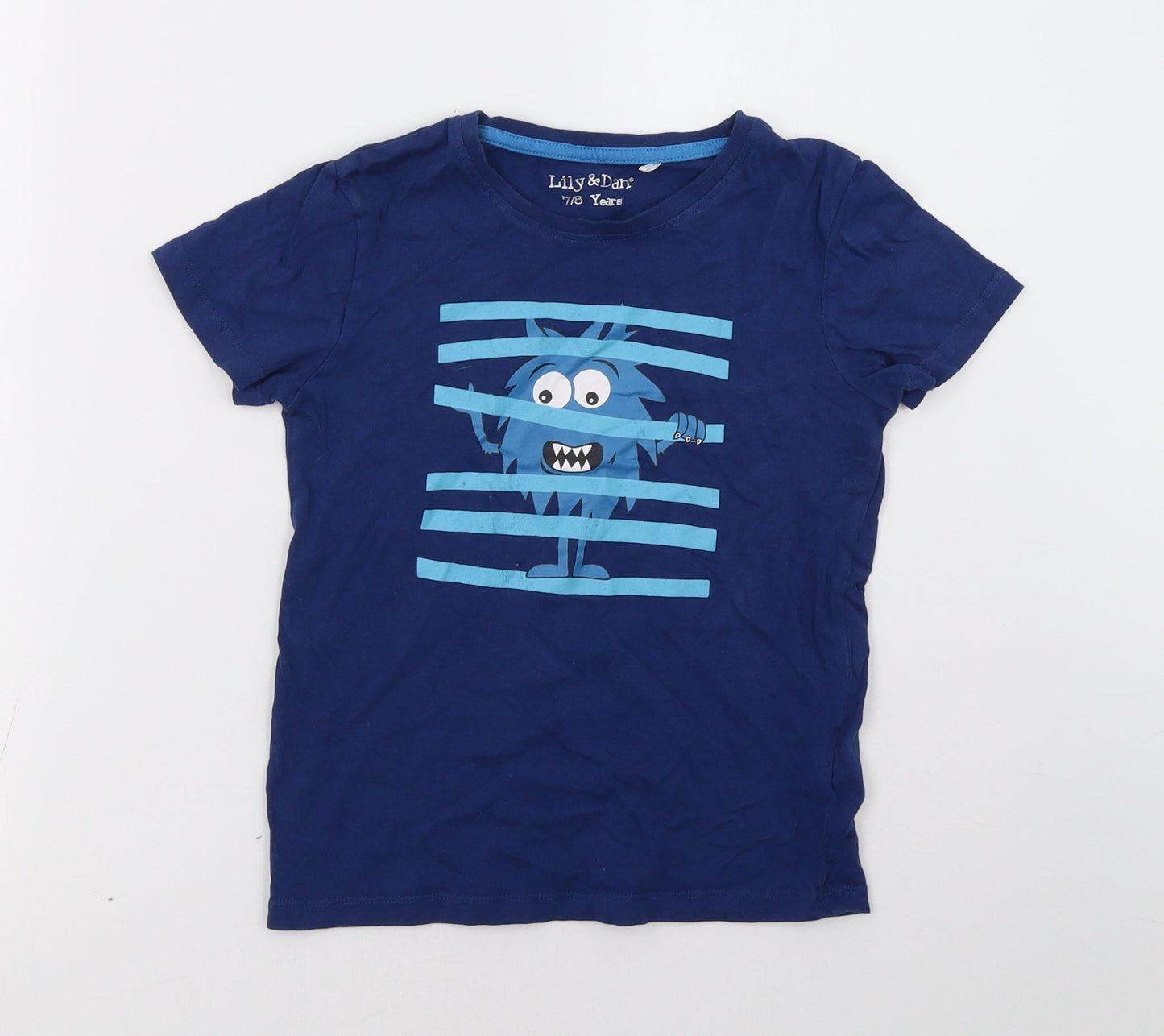 lily & dan Boys Blue   Basic T-Shirt Size 8 Years