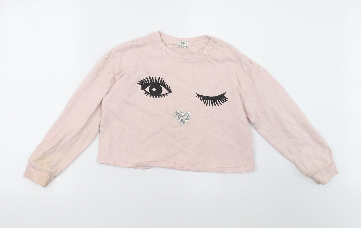River Island Girls Pink   Pullover Sweatshirt Size 10 Years