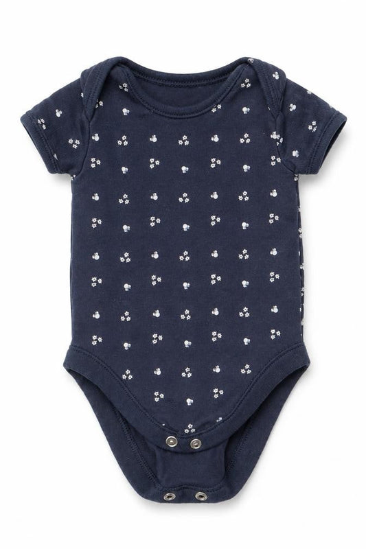 Disney Baby at George Girls Blue Floral  Romper One-Piece Size 0-3 Months
