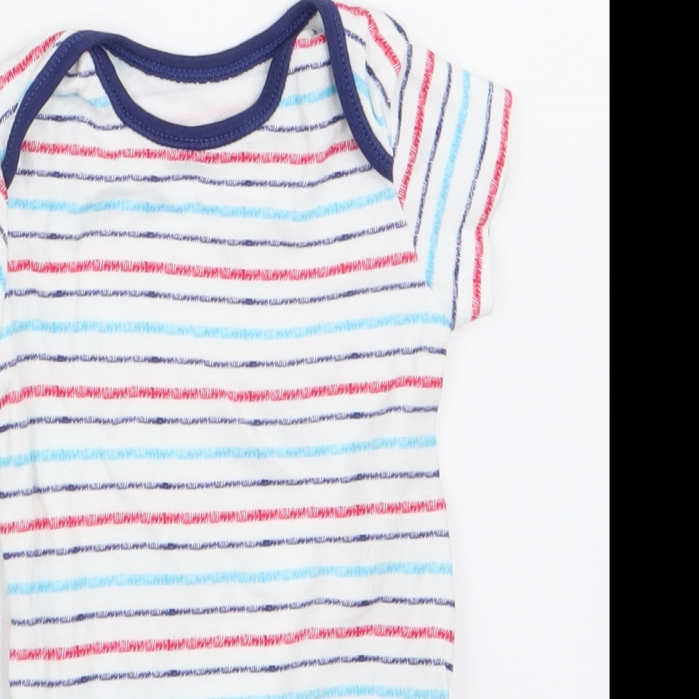 PEP & CO Boys Blue Striped  Romper One-Piece Size 0-3 Months