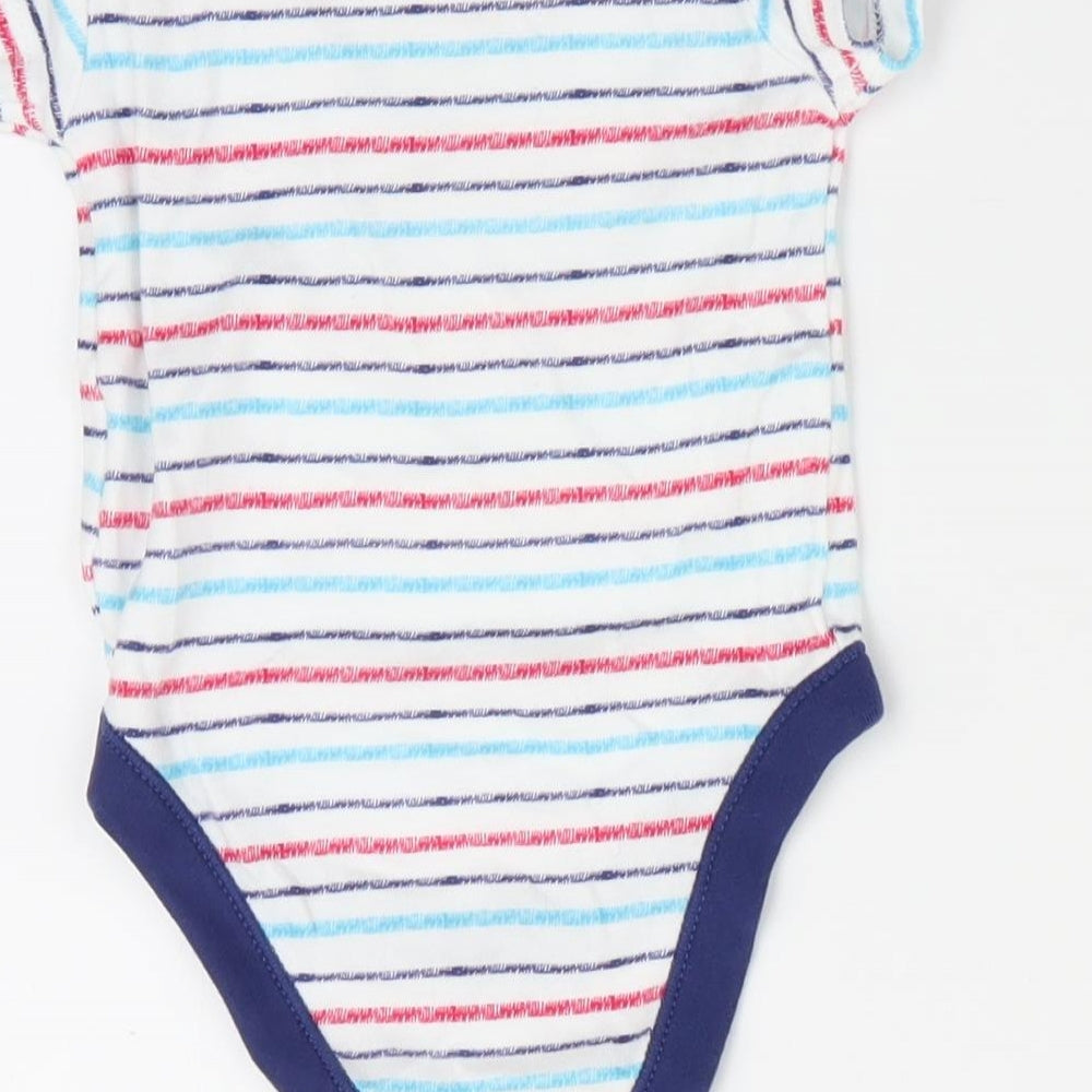 PEP & CO Boys Blue Striped  Romper One-Piece Size 0-3 Months