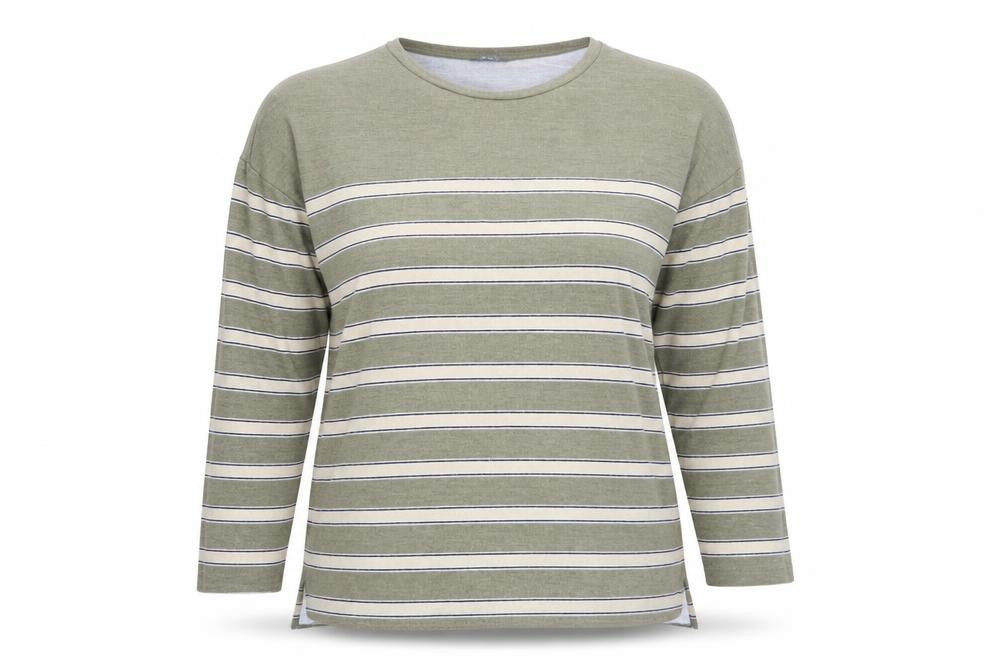 Nutmeg Womens Green Striped  Pullover Jumper Size 14