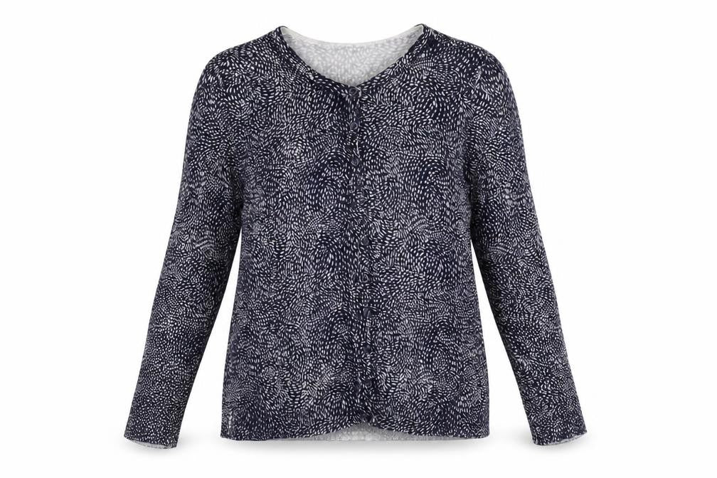 TU Womens Blue Geometric  Cardigan Jumper Size 16