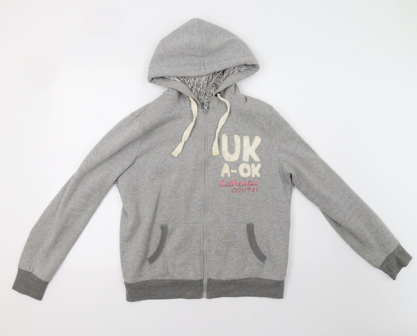 NMew Look Womens Grey   Full Zip Hoodie Size 14