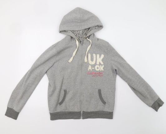 NMew Look Womens Grey   Full Zip Hoodie Size 14