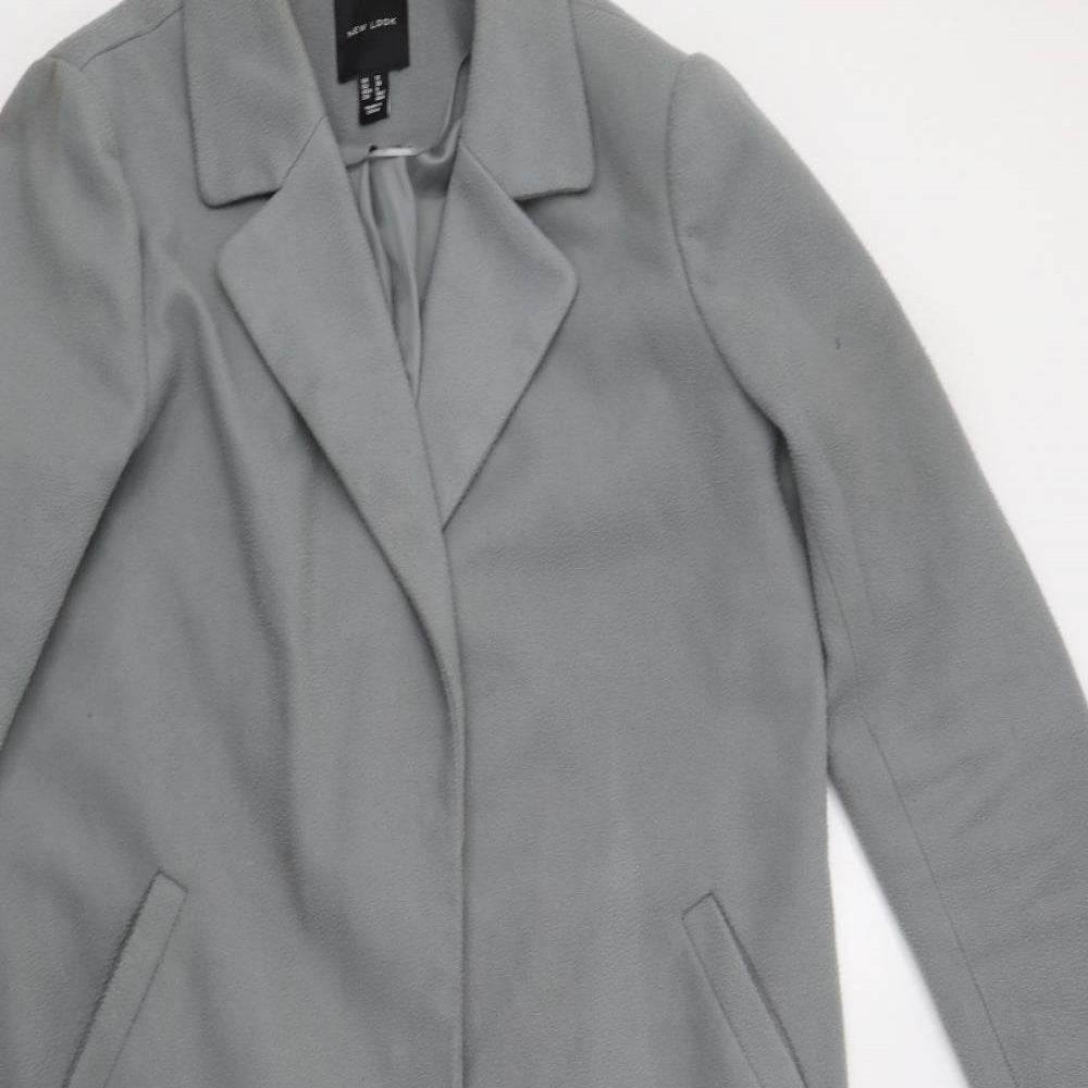 New Look Womens Grey   Motorcycle Jacket Coat Size 10