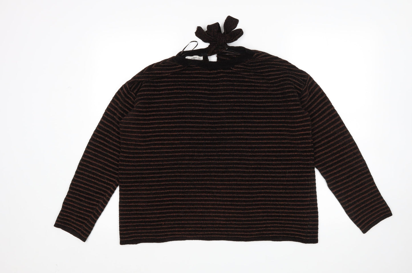 Mango Womens Brown Striped  Pullover Jumper Size M