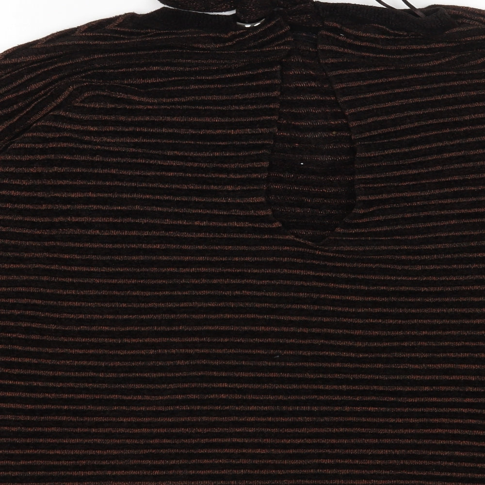 Mango Womens Brown Striped  Pullover Jumper Size M