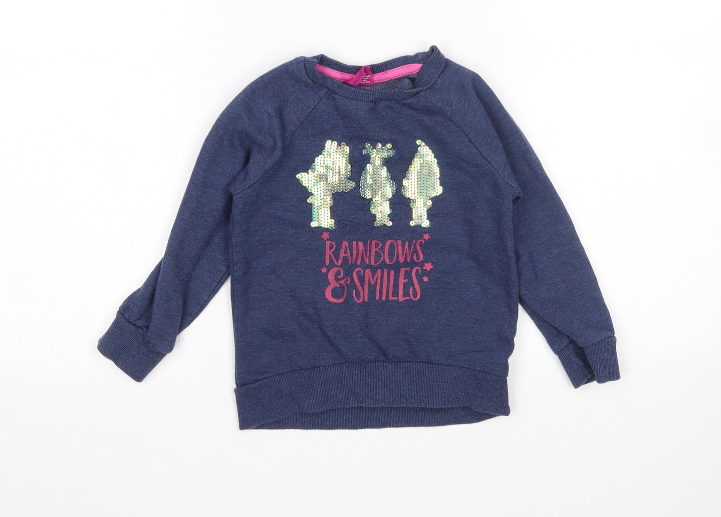 Character  Girls Blue   Pullover Sweatshirt Size 4 Years  - Trolls