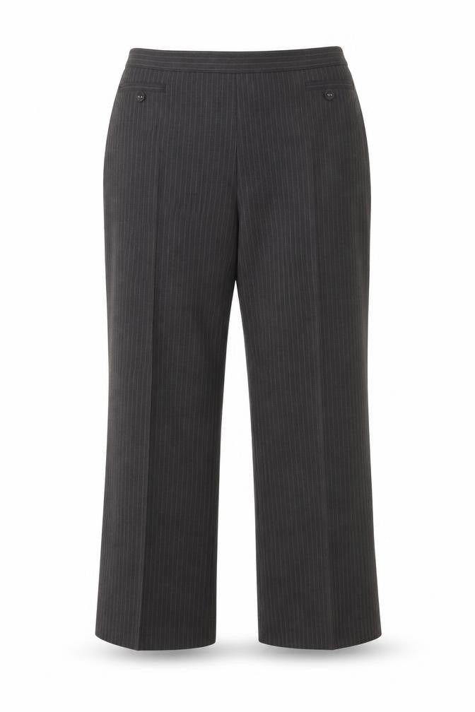 Bonmarché Womens Grey Striped Trousers Size 18 L24 in