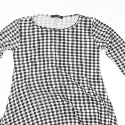 Preloved QED London Womens Black Check  A-Line  Size 10 - Detail