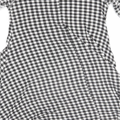 Preloved QED London Womens Black Check  A-Line  Size 10 - Label