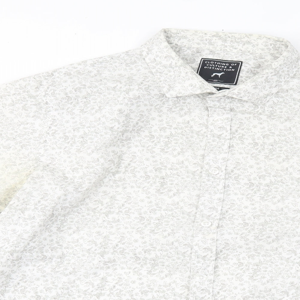 New Look Mens Grey Floral   Button-Up Size L