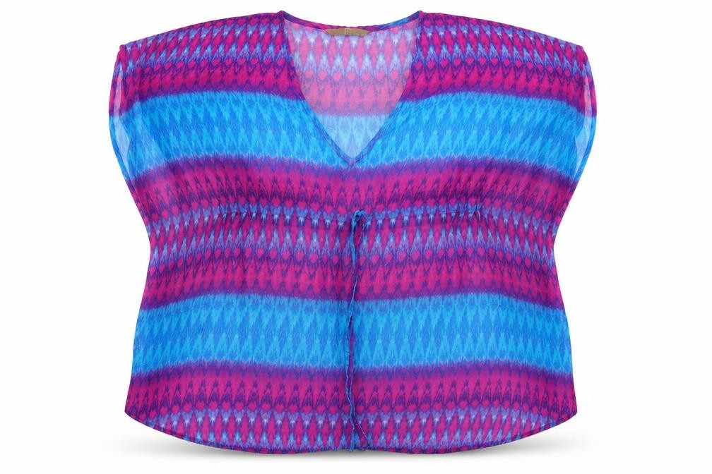 TU Womens Purple Striped   Poncho Size S