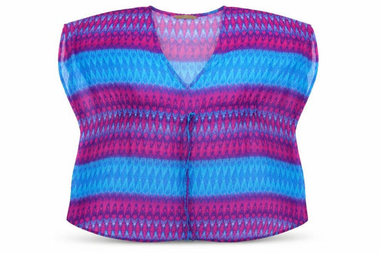 Tu Womens Purple Striped   Poncho Size S