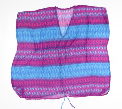 Tu Womens Purple Striped   Poncho Size S