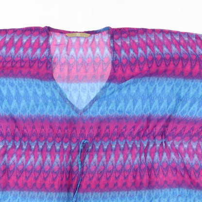 Tu Womens Purple Striped   Poncho Size S