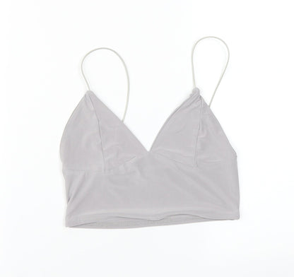 PRETTYLITTLETHING Womens Grey   Basic T-Shirt Size 8
