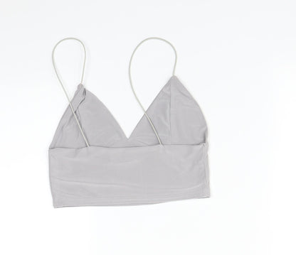 PRETTYLITTLETHING Womens Grey   Basic T-Shirt Size 8