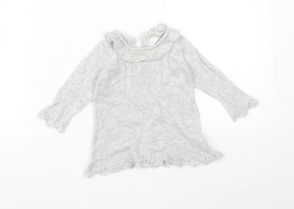F&F Girls Grey   Basic T-Shirt Size 3-6 Months
