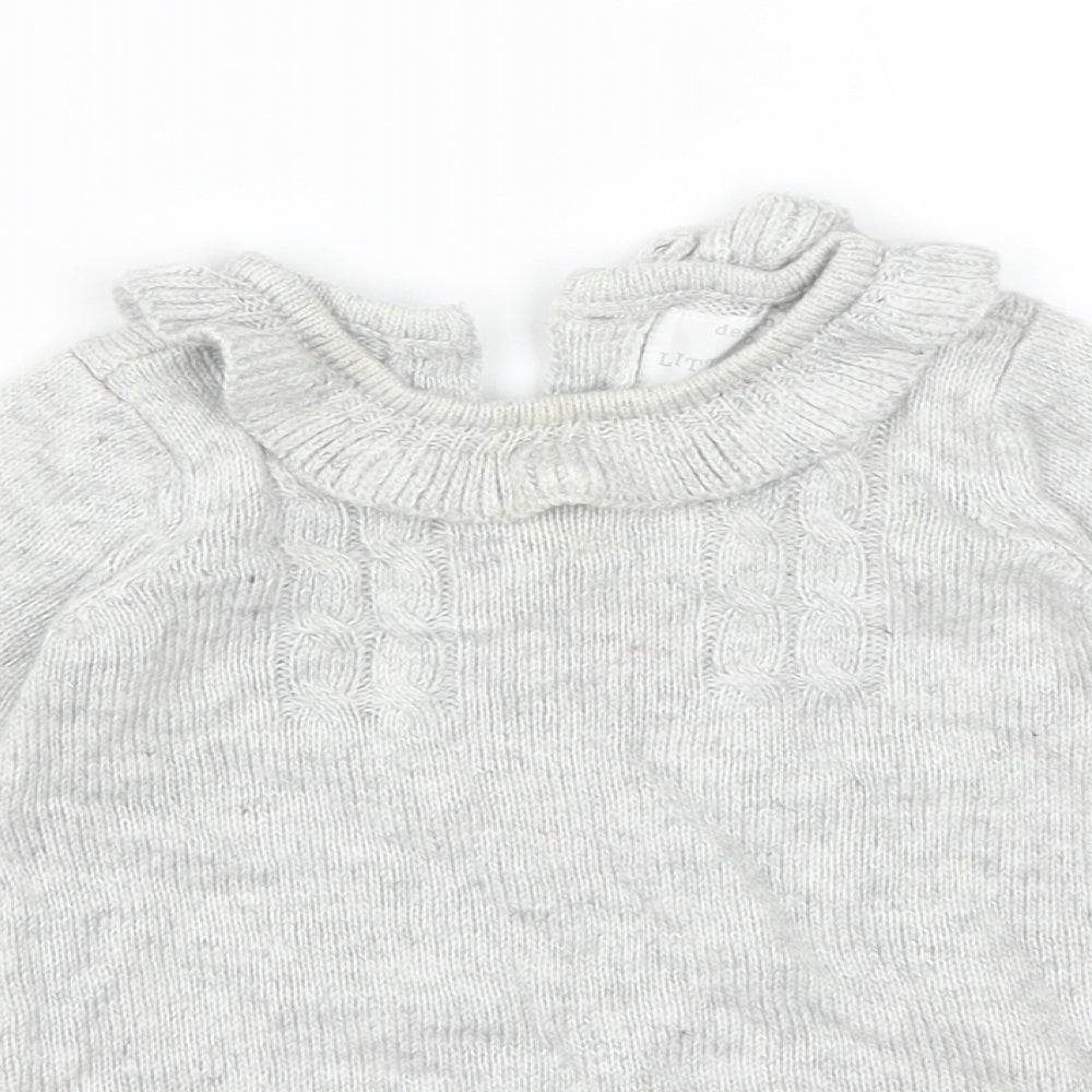 F&F Girls Grey   Basic T-Shirt Size 3-6 Months