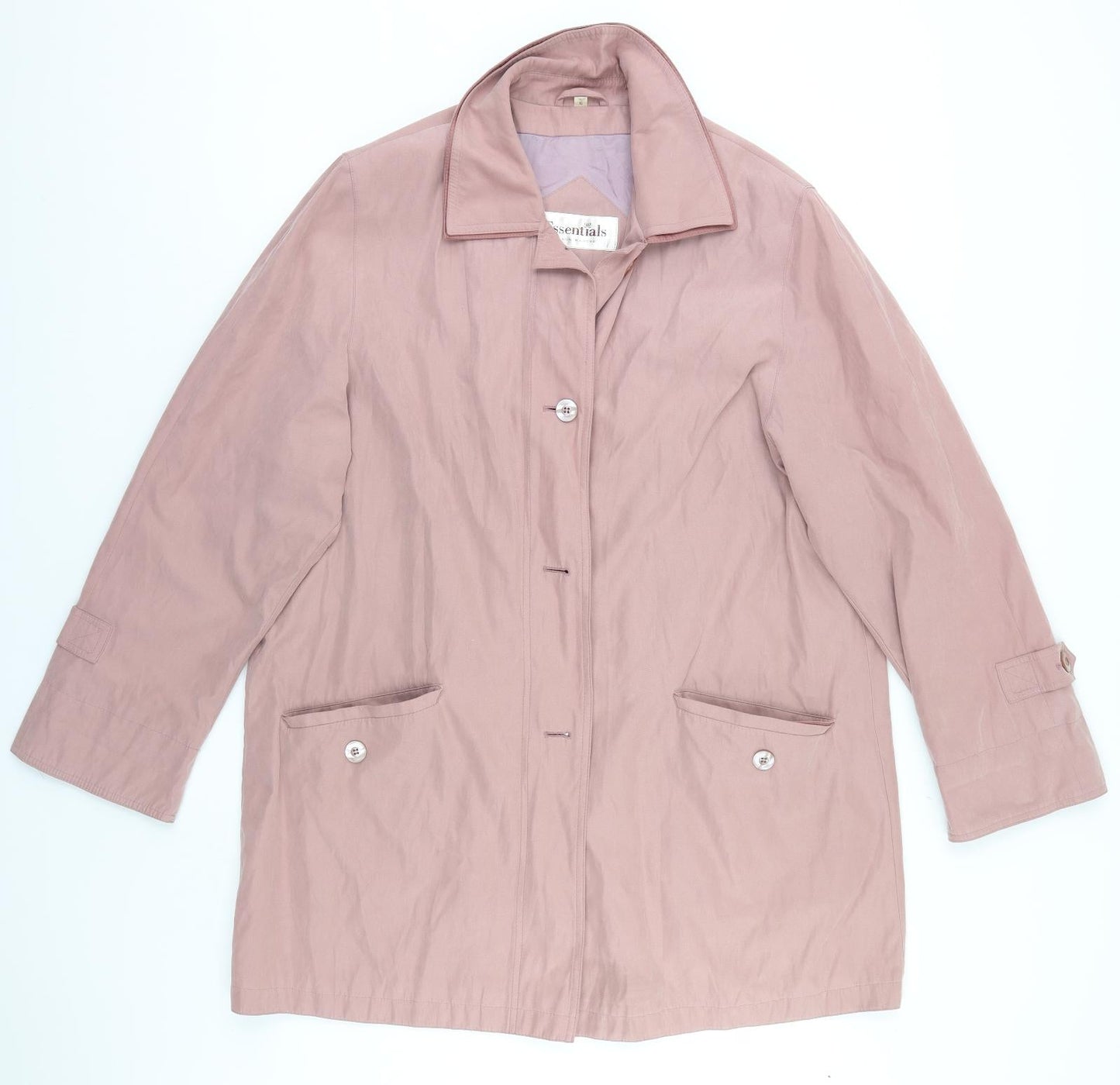Essentials Womens Grey   Overcoat Coat Size 16