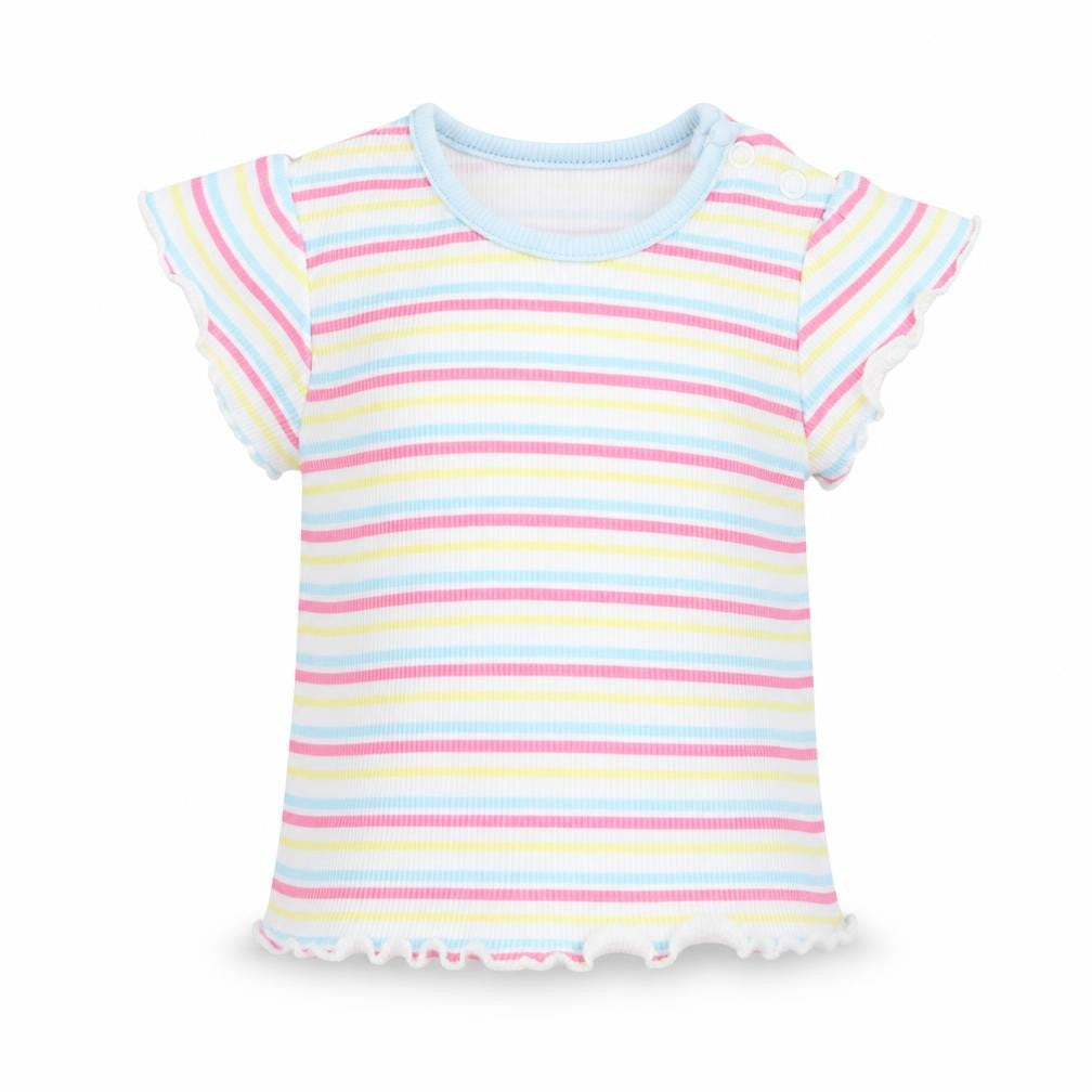 Primark Girls Multicoloured Striped  Basic T-Shirt Size 0-3 Months